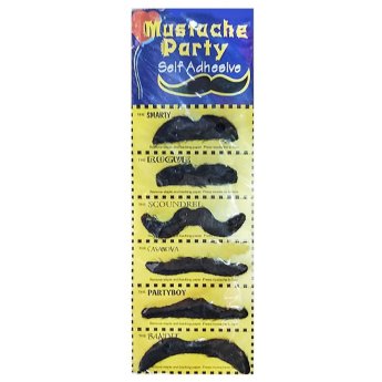 3-1133 Μουστάκια Μικρά σετ - 6τεμ Καρτέλα - 27x11cm