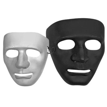 3-2114 ΠΑΚΕΤΟ ΜΕ 12 ΤΜΧ. Μάσκα Προσώπου ?σπρο-Μαύρο ματ 19x17cm