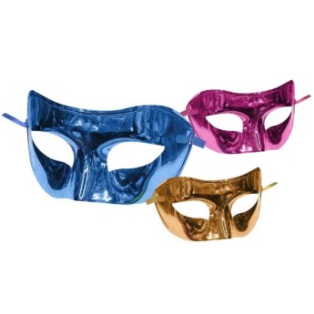 3-2137 ΠΑΚΕΤΟ ΜΕ 12 ΤΜΧ. Μάσκα Κοκάλινη Μονόχρωμη Γυαλιστερή 17x9cm