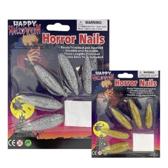 3-1091 Νύχια Μακριά Χρυσόσκονη σετ - 10τεμ Τεμ - -6cm