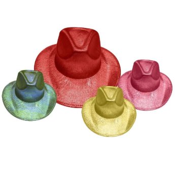 3-575 Καπέλο Γυαλιστερό Cowboy με Χρώμα
