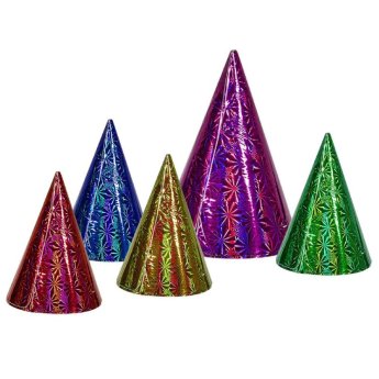 3-1627 ΠΑΚΕΤΟ ΜΕ 12 ΤΜΧ. Καπέλο Κώνος Χάρτινο 20cm