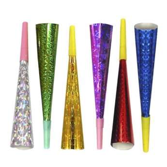 3-1337 Κόρνες Μεταλιζέ σετ - 6τεμ 19cm