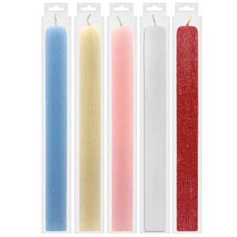 73-2317 ΠΑΚΕΤΟ ΜΕ 15 ΤΜΧ. Λαμπάδα Πλακέ Αρωματική Χρωματιστή Μασιφ Ξυστή 30x3cm