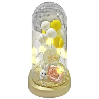 73-2256 Γυάλα με φως Λαγουδάκι KAI Μπάλες 22x11cm