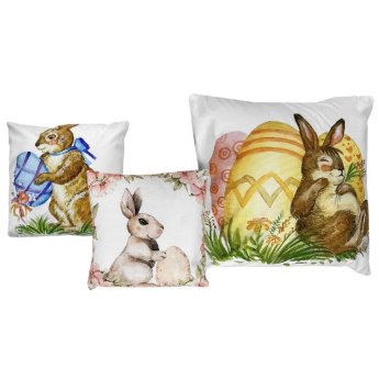 73-2220 Μαξιλάρι Γεμάτο Λαγός με Αυγό 45x45cm