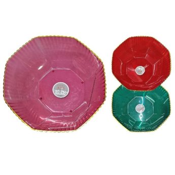 80-2141 Πιατέλα Πλαστική Χρωματιστή Οκτάγωνη o24x7cm