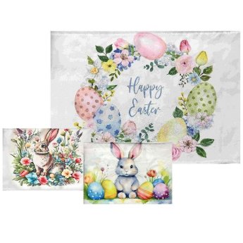 73-2189 ΠΑΚΕΤΟ ΜΕ 12 ΤΜΧ. Σουπλά Πασχαλινό Υφασμάτινο 3 Σχέδια 42x27cm