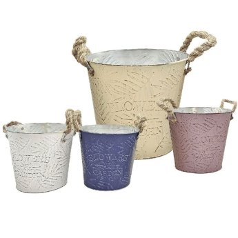 22-3065 Γλαστράκι-Κασπώ Μεταλλικό με Κλαδιά o18x17cm