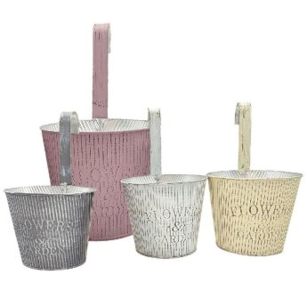 22-3070 Γλαστράκι-Κασπώ Κρεμαστό Μεταλλικό Flowers KAI Garden O16x14xcm