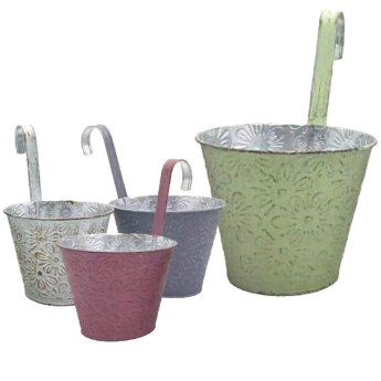 22-3073 Γλαστράκι-Κασπώ Κρεμαστό Σχέδιο Λουλούδια o16x14cm