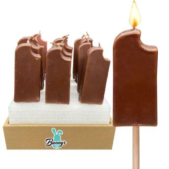 73-2133 ΠΑΚΕΤΟ ΜΕ 15 ΤΜΧ. Κερί Παγωτό Ξυλάκι 11x5.5x2.5cm -H-22cm-