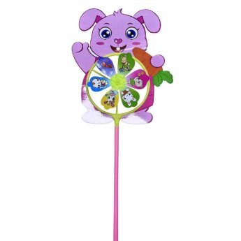 71-3549 ΠΑΚΕΤΟ ΜΕ 10 ΤΜΧ. Ανεμόμυλος Λαγός ροζ o25x55cm