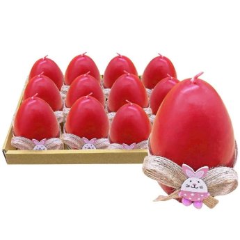 73-2138 ΠΑΚΕΤΟ ΜΕ 12 ΤΜΧ. Κερί Αυγό με Λαγουδάκι 9cm