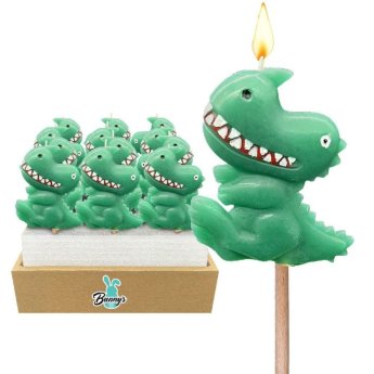 73-2142 ΠΑΚΕΤΟ ΜΕ 15 ΤΜΧ. Κερί Δεινόσαυρος σε Στικ 12x9x2cm -H-23cm-