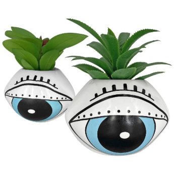 22-3022 ΠΑΚΕΤΟ ΜΕ 6 ΤΜΧ. Γλάστρα Πορσελάνης Μάτι Μεγάλο 12x10cm