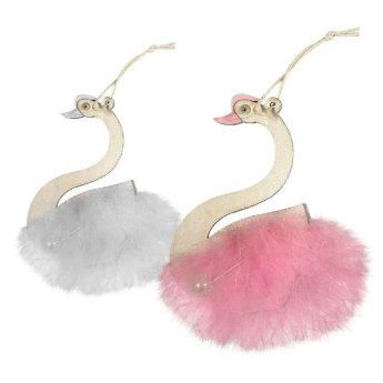 73-2037 ΠΑΚΕΤΟ ΜΕ 20 ΤΜΧ. Στολίδι Κρεμαστό Κύκνος 11x7cm