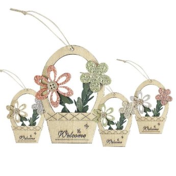 73-2041 ΠΑΚΕΤΟ ΜΕ 20 ΤΜΧ. Στολίδι Κρεμαστό Γλαστράκι-Λουλούδια 10x7cm