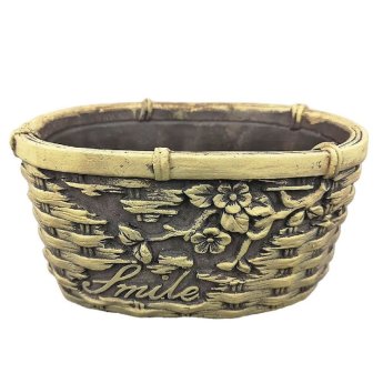 73-1989 ΠΑΚΕΤΟ ΜΕ 6 ΤΜΧ. Καλάθι Κεραμική Πλέξη με Άνθη 15x9x8cm