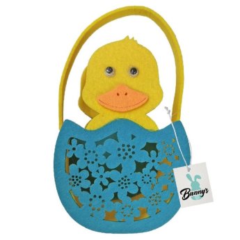 73-1979 ΠΑΚΕΤΟ ΜΕ 6 ΤΜΧ. Καλάθι Τσόχινο Πουλάκι σε Αυγό 18x10x8cm