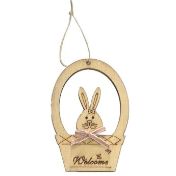 73-1967 ΠΑΚΕΤΟ ΜΕ 20 ΤΜΧ. Στολίδι Κρεμαστό Καλάθι με Λαγό 10x6.5cm