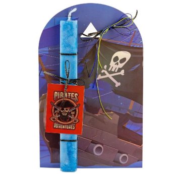 73-1836 Λαμπάδα με Πλαίσιο Πειρατής 32x20cm Κερί-29x3x1cm