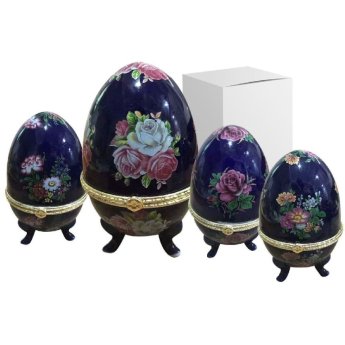 73-1386 Αυγό Πορσελάνινο Μπιζουτιερα 12x8cm