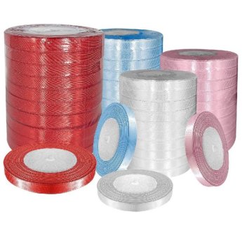 19-173 ΠΑΚΕΤΟ ΜΕ 10 ΤΜΧ. Κορδέλα Λεπτή Σατέν Μονόχρωμη 23mx1cm