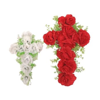 73-778 Σταυρός με Τριαντάφυλλα 47x30cm