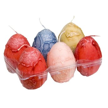 73-739 ΠΑΚΕΤΟ ΜΕ 6 ΤΜΧ. Κερί Αυγό Χρωματιστό 5.8x4.5cm