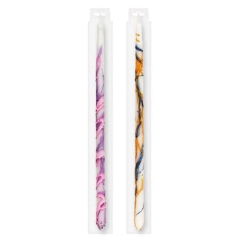 73-423 Λαμπάδα Λευκή Πιτσιλωτή 40cm