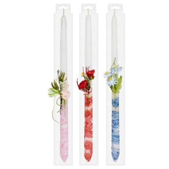 73-360 Λαμπάδα Άνθη Κρικελέ 40cm