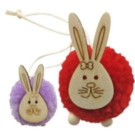 73-1592 ΠΑΚΕΤΟ ΜΕ 20 ΤΜΧ. Στολίδι Κρεμαστό Λαγός σε Φούντα 5cm