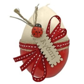 73-1410 Κερί Αυγό Πασχαλίτσα-Αγάπη 9cm