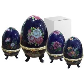 73-1386 Αυγό Πορσελάνινο Μπιζουτιερα 12x8cm