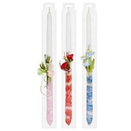 73-360 Λαμπάδα Άνθη Κρικελέ 40cm