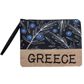 42-3360 Νεσεσέρ Τσαντάκι με Γιούτα Greece 28x21cm
