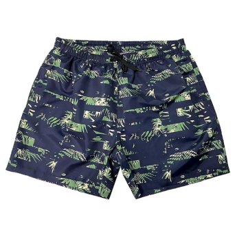 42-2956 Μαγιό Ανδρικό Polyester Μπλε με Πράσινα Φύλλα