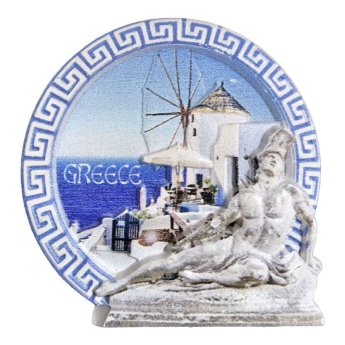 42-3324 ΠΑΚΕΤΟ ΜΕ 12 ΤΜΧ. Μαγνητάκι Κεραμικό Greek Μύλος Άγαλμα 6.5x6.5cm