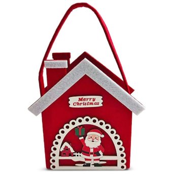 93-4241 ΠΑΚΕΤΟ ΜΕ 3 ΤΜΧ. Τσόχινο Καλάθι Xmas με Ξύλινα Decor 20x12x7cm