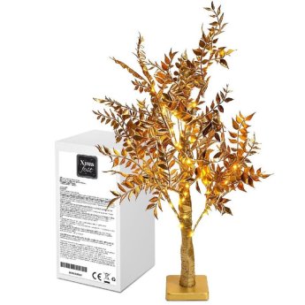 93-4053 Δέντρο με Χρυσά Φύλλα 40 LED Copper Μπαταρίας Λευκό Θερμό Σταθερά IP20 60cm