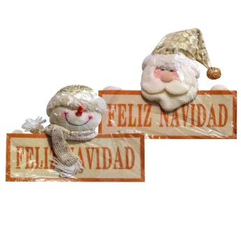 93-4026 Πινακίδα Feliz Navidad με Πάνινη Φιγούρα 36x28cm