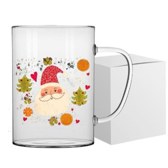 93-3860 Κούπα Γυάλινη Borosilicate Άγιος Βασίλης 380ml