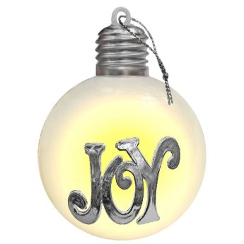 93-3781 Μπάλα Xmas με φως KAI Ασημί Αξεσουάρ o8cm