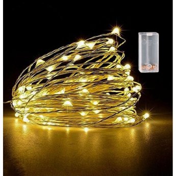 93-3485 100 Λαμπάκια LED Copper Μπαταρίας Λευκό Θερμό σε Σειρά Σταθερά IP20 10.3m