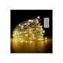 93-3485 100 Λαμπάκια LED Copper Μπαταρίας Λευκό Θερμό σε Σειρά Σταθερά IP20 10.3m
