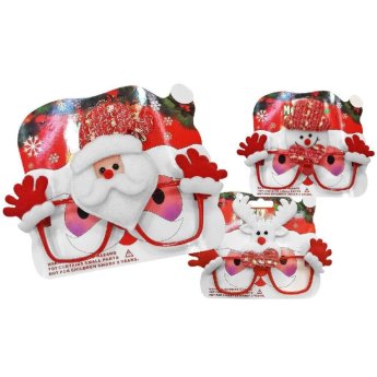 93-3394 ΠΑΚΕΤΟ ΜΕ 12 ΤΜΧ. Γυαλιά Xmas Φιγούρες με Χέρια 16x14cm