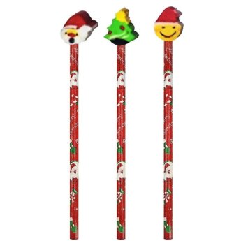 93-2592 ΠΑΚΕΤΟ ΜΕ 12 Μολύβια με Γόμα Xmas 3 τεμ