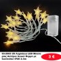 93-2563 20 Λαμπάκια LED Μπαταρίας Αστέρια Λευκό Θερμό με Controller IP20 2.3m