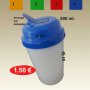 Σέικερ πλαστικό 500 ml.με άνοιγμα για καλαμάκι 15Χ8 εκ. σε 4 διάφορα χρώματα